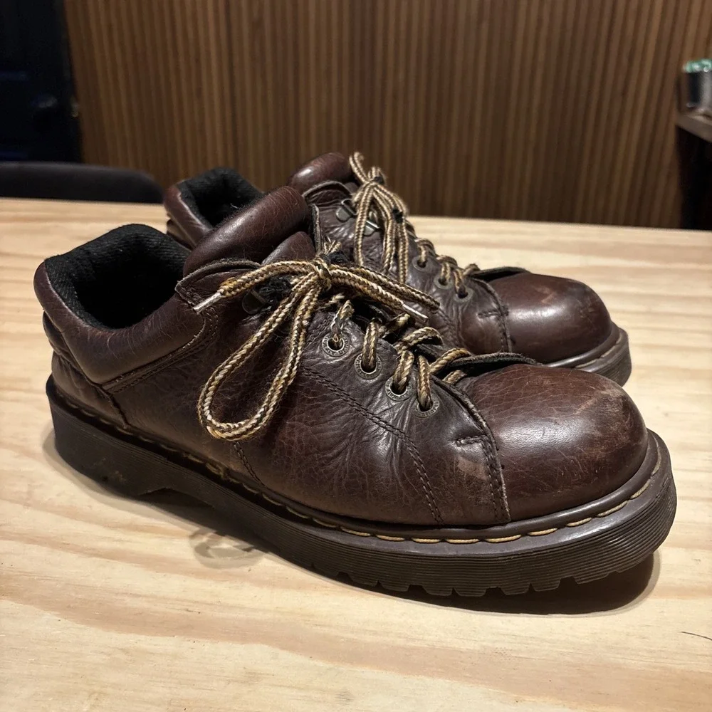 Dr Martens 8312 Vintage 90s Y2K Brown Leather Chunky Shoes Via Boots Mens Sz 11